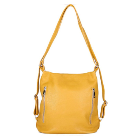 Dámské kožené kabelky a batohy pro holky žluté Josefina