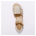Blancheporte Ploché kožené páskové sandály zlatavá