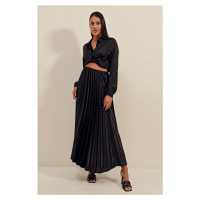 Bigdart 1896 Leather Look Pleated Skirt - Black