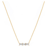 Troli Třpytivý pozlacený náhrdelník se zirkony VAAJDN21166G-WT