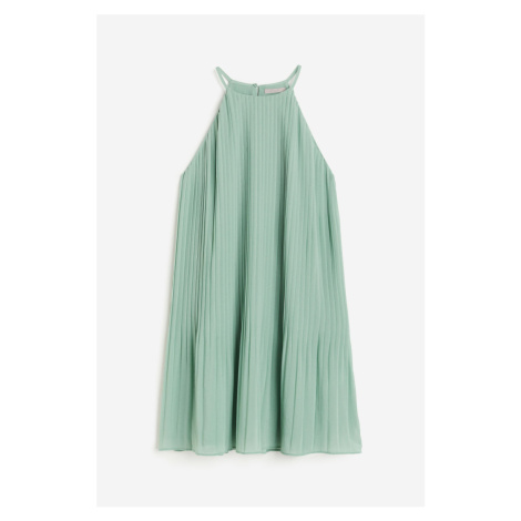 H & M - Plisované šifonové šaty - zelená H&M