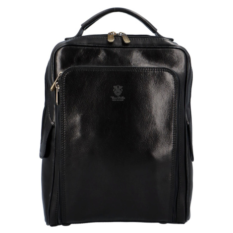 Luxusní dámský kožený batoh Sára, černá Delami Vera Pelle