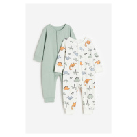 H & M - Bavlněné pyžamo se vzorkem: balení po 2 - zelená