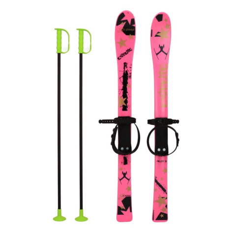 Dětské lyže s vázáním a holemi Baby Mix 90 cm růžové