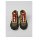 Khaki dětské outdoorové kotníkové boty se semišovými detaily Camper