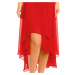 Společenské šaty korzetové MAYAADI s mašlí a asymetrickou sukní červené - Červená - MAYAADI