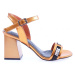 DGN 809-23y Women's Strapless Heeled Sandals with Stones.