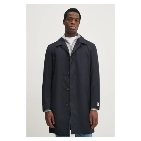 Vlněný kabát Calvin Klein tmavomodrá barva, přechodný, K10K113956