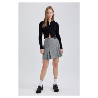 DEFACTO Cool Pleat Plaid Mini Skirt