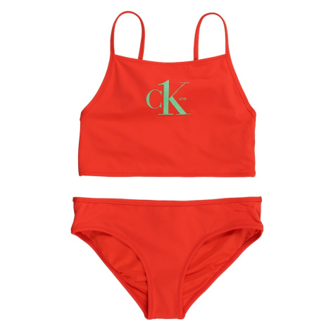 Calvin Klein Swimwear Bikiny světle zelená / oranžově červená
