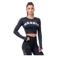 Dámský crop top s dlouhým rukávem Nebbia Sporty Hero 585 Black