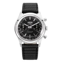 Vulcain Chronograph 70's - Black - Black Carbon Leather Strap