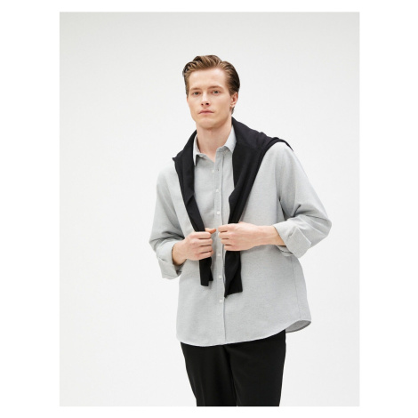 Koton Basic Shirt Classic Cuff Collar Long Sleeved Buttoned Non Iron