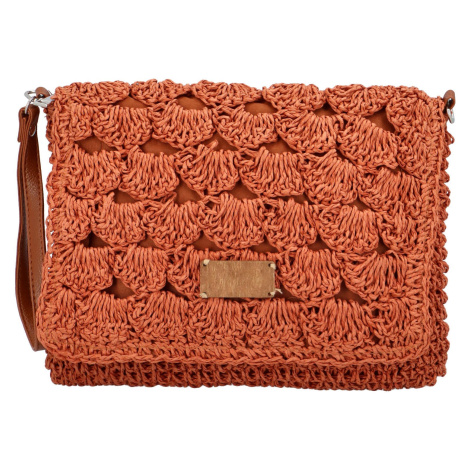 Měkká kabelka do ruky s pleteným vzorem Vivalo, červená Firenze