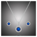 Éternelle Souprava šperků Swarovski Elements Isabelle SET2062-NE395(1) Modrá 40 cm + 5 cm (prodl