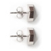 Náušnice s dřevěným detailem White Wine Silver Earrings