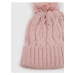 Růžová holčičí pletená zimní čepice GAP