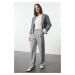 Trendyol Grey Polyviscon Wide Leg Woven Trousers