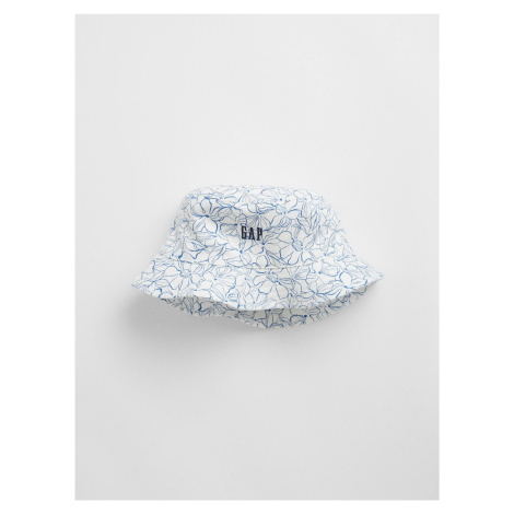 Modro-bílý dětský květovaný klobouk GAP