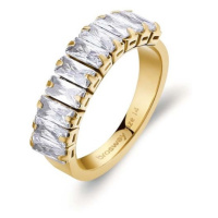 Brosway Třpytivý pozlacený prsten se zirkony Desideri BEIA002 54 mm