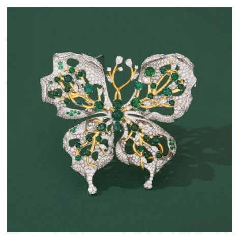 Éternelle Exkluzivní brož v podobě motýla B8102-NVNV762Y Zelená