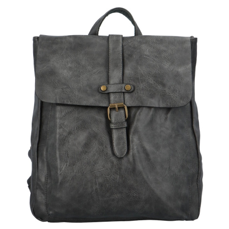 Stylový velký dámský koženkový batoh Heraclio, tmavě šedá Paolo Bags