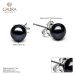 Gaura Pearls Náušnice s černou mm říční perlou Phoebe I, stříbro 925/1000 EFB07-N/B Černá