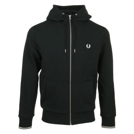 Fred Perry Hooded Zip through Sweatshirt Černá