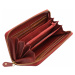 Červená zipová dlouhá kožená dámská peněženka Gayla Mercucio