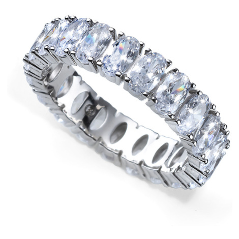 Oliver Weber Luxusní stříbrný prsten s krystaly Genuine Oval 63258 61 mm