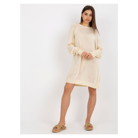 SVĚTLE BÉŽOVÉ SVETROVÉ OVERSIZE ŠATY -LIGHT BEIGE Béžová BASIC