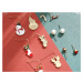 Camerazar Vánoční sada náušnic se zirkonovými perlami, zlatý kov, velikost 0,5-1,5 cm