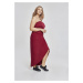 Dámské šaty // Urban classics Ladies Viscose Bandeau Dress burgundy