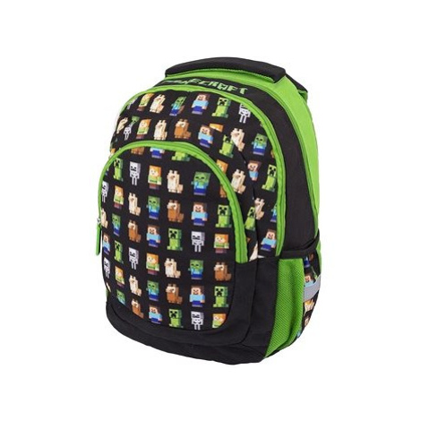 Školní batoh Minecraft zeleno černý