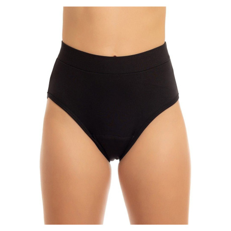 Menstruační kalhotky z bambusu extra vysoké pohodlné černé sací třída Střední Ecomodi