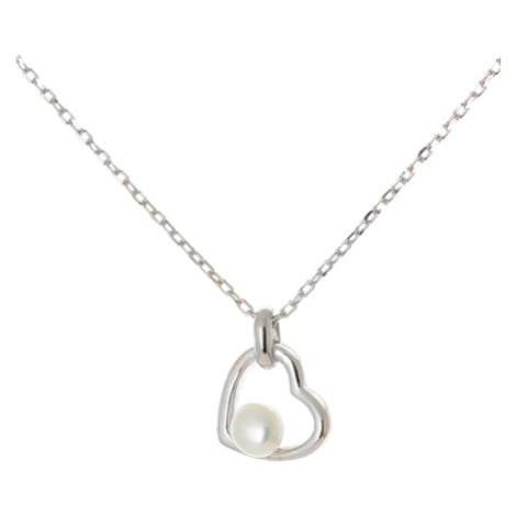 Stříbrný náhrdelník srdce se sladkovodní perlou STNAH0125F Ego Fashion