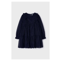 Dívčí šaty Mayoral tmavomodrá barva, mini, oversize