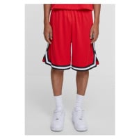 Urban Classics / Stripes Mesh Shorts cityred/black/white