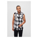 Pánská košile bez rukávu Brandit Checkshirt Sleeveless - bílá,černá