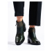 Klasické kotníčkové boty zelené dámské na širokém podpatku