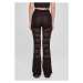 Ladies Flared Crochet Knit Leggings - black