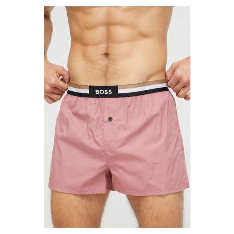 Bavlněné boxerky BOSS 2-pack růžová barva Hugo Boss