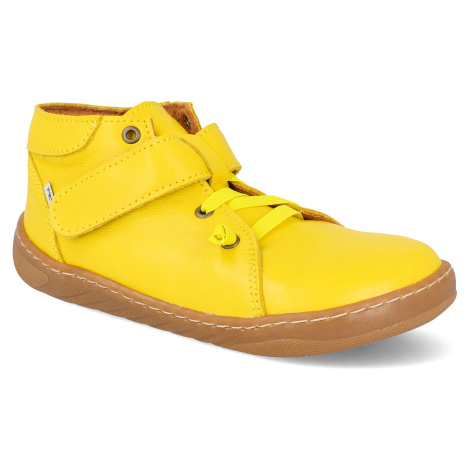 Barefoot dětské kotníkové boty Pegres - Skinny SBF62 žluté