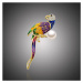 Éternelle Brož Swarovski Elements Socorro s perlou - papoušek B7000 Barevná/více barev