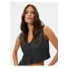Koton Crop Vest Double Breasted Buttoned V Neck