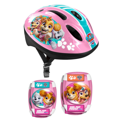Paw Patrol Pink sada helma + chrániče pro děti