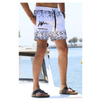 Madmext Black Printed Swim Shorts with Pocket 5782