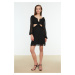 Trendyol Black Ruffle Detailed Chiffon Dress