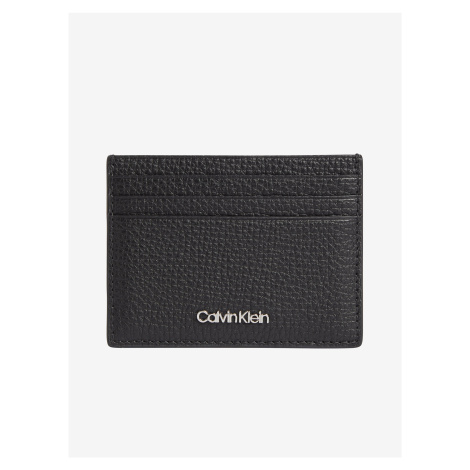 Černé kožené pouzdro na kreditní karty Calvin Klein