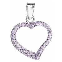 Stříbrný přívěsek s krystaly Swarovski fialové srdce 34093.3